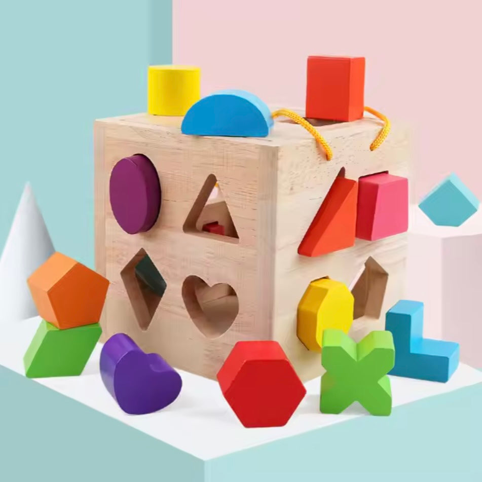 Colorful Geometric Blocks for Toddlers – Educational Shape Sorting Toy 0
