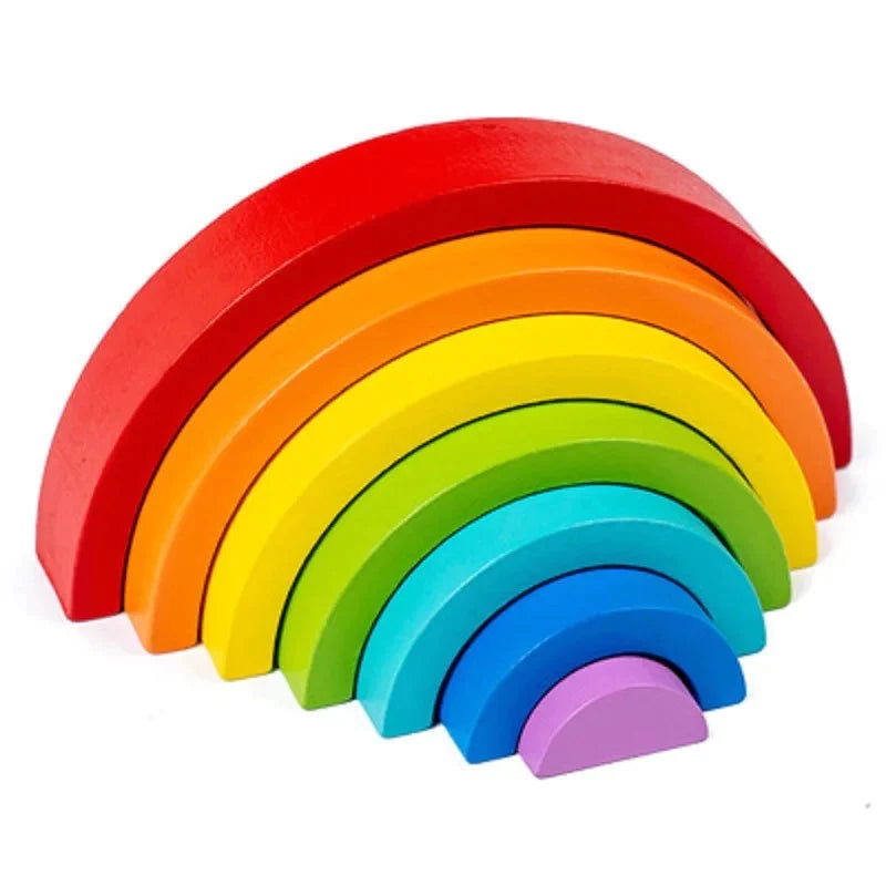 Colorful Wooden Rainbow Toy for Toddlers – Creative Building Set with 10 Arches 1