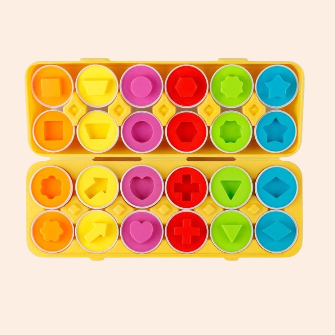Educational Geometric Egg Toy Set for Toddlers – Colorful Shape Matching Learning Activity for 2-3 Year Olds 1