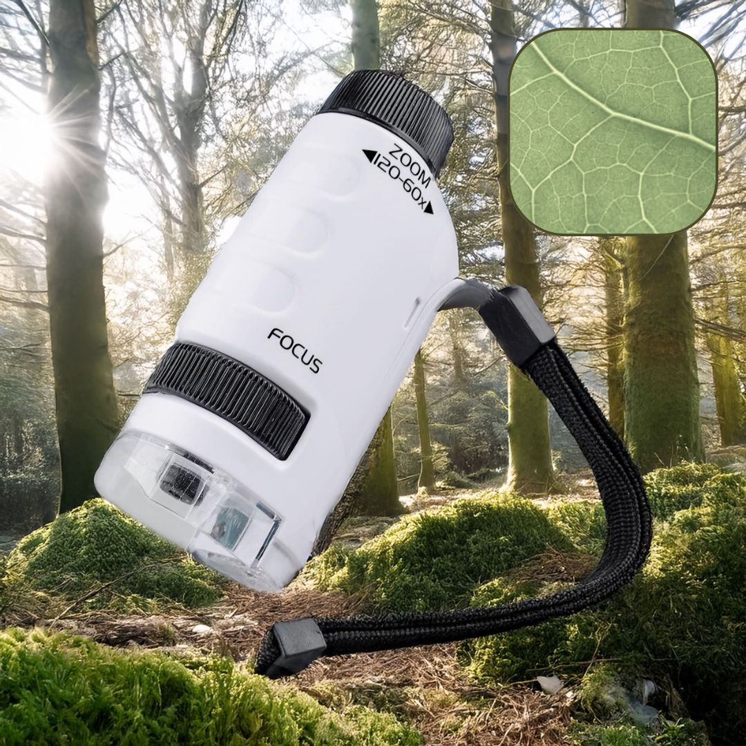 Kids Pocket Microscope with 60-120x Magnification – Portable STEM Learning Tool 1