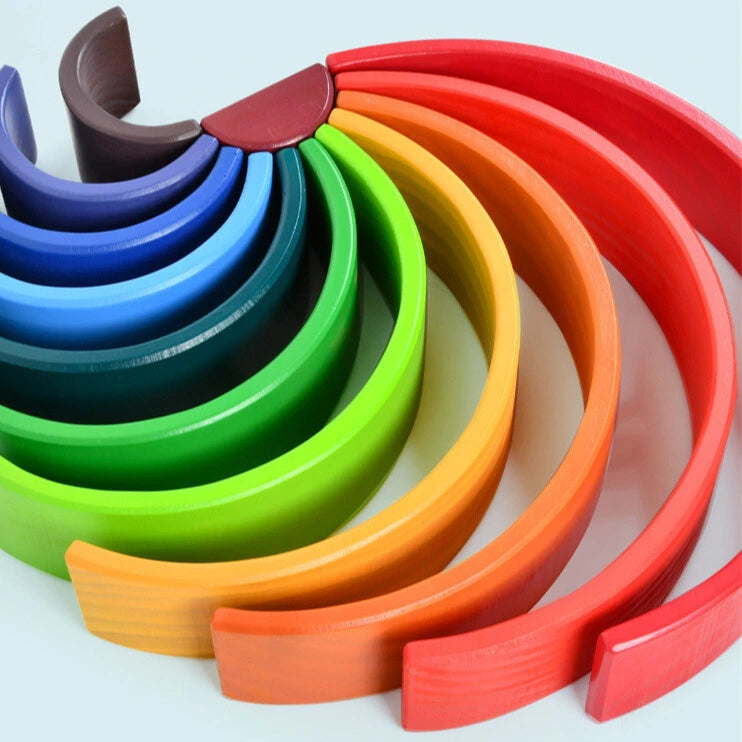 Large Rainbow Toy for Toddlers – 12 Colorful Arches for Creative Play and Learning 1