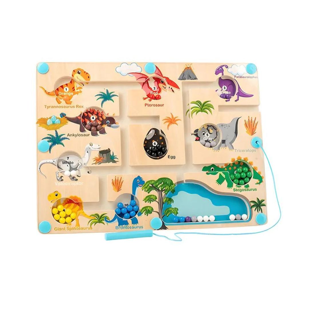 Magnetic Dinosaur Maze for Toddlers – Interactive Learning Toy for Counting and Color Recognition 0