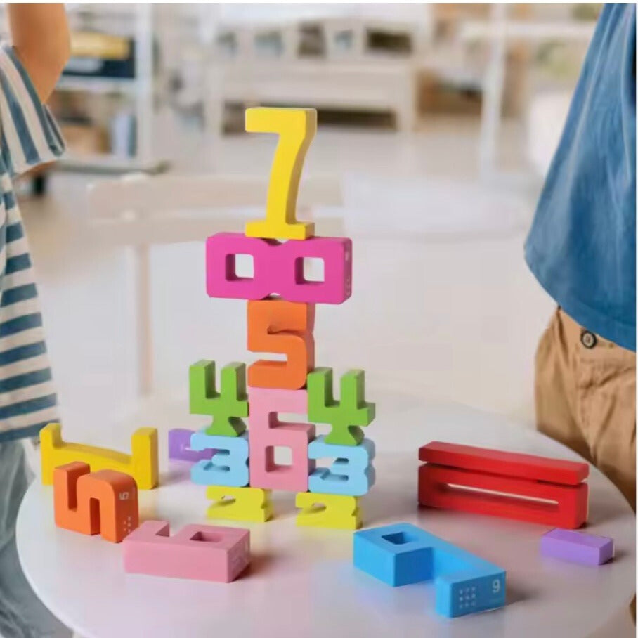 Toddler Number Balance Puzzle - Interactive Early Learning Toy for Math Skills Development - Multi-Colored Non-Toxic Wood 3