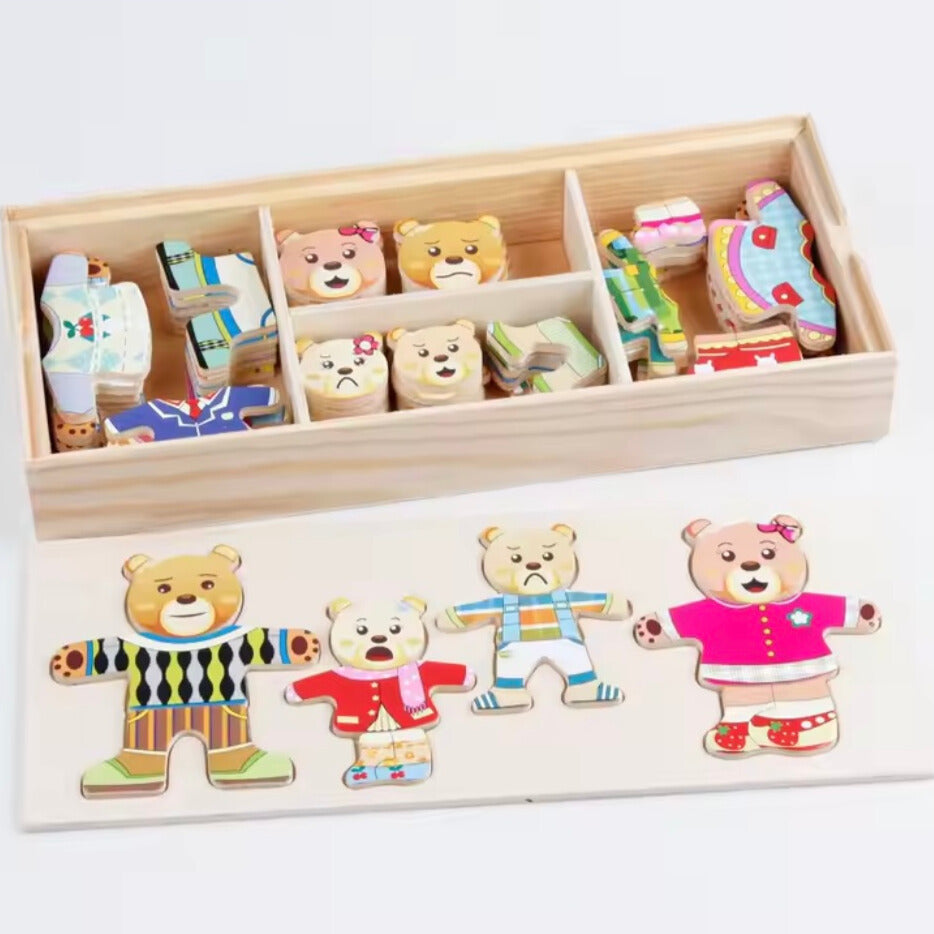 Wooden Bear Puzzle for Toddlers – Educational and Fun Learning Toy 0