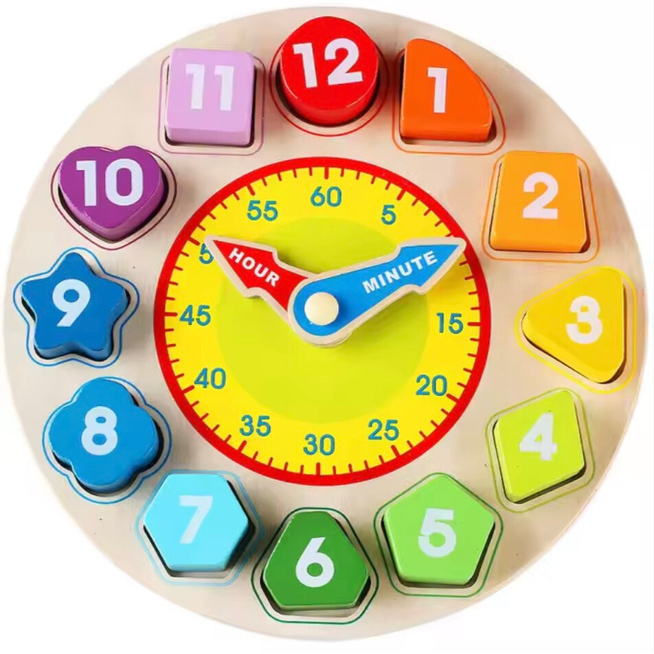 Wooden Learning Clock for Toddlers – Educational Toy for Time Recognition 0
