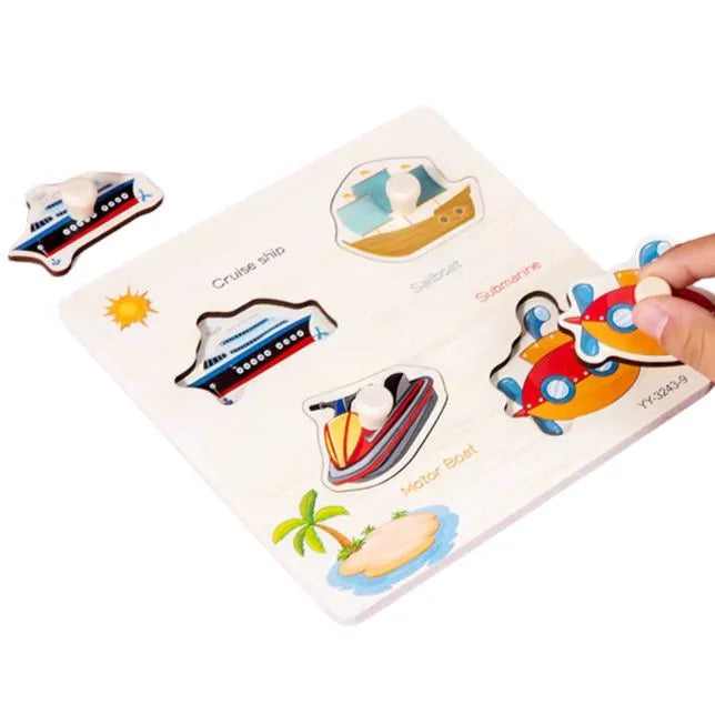 Wooden Shape & Place Puzzle for Toddlers – Montessori-Inspired Fine Motor Skill Development 3