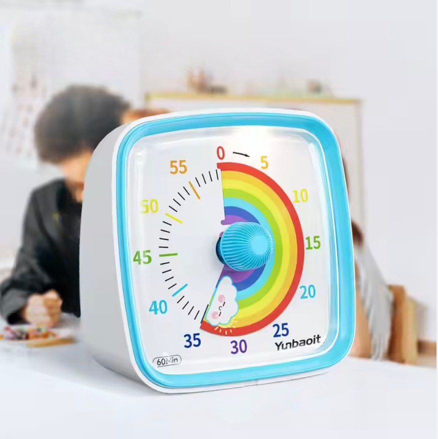 Colorful 60-Minute Countdown Timer for Toddlers – Visual Time Management Tool with Engaging Rainbow Design 0