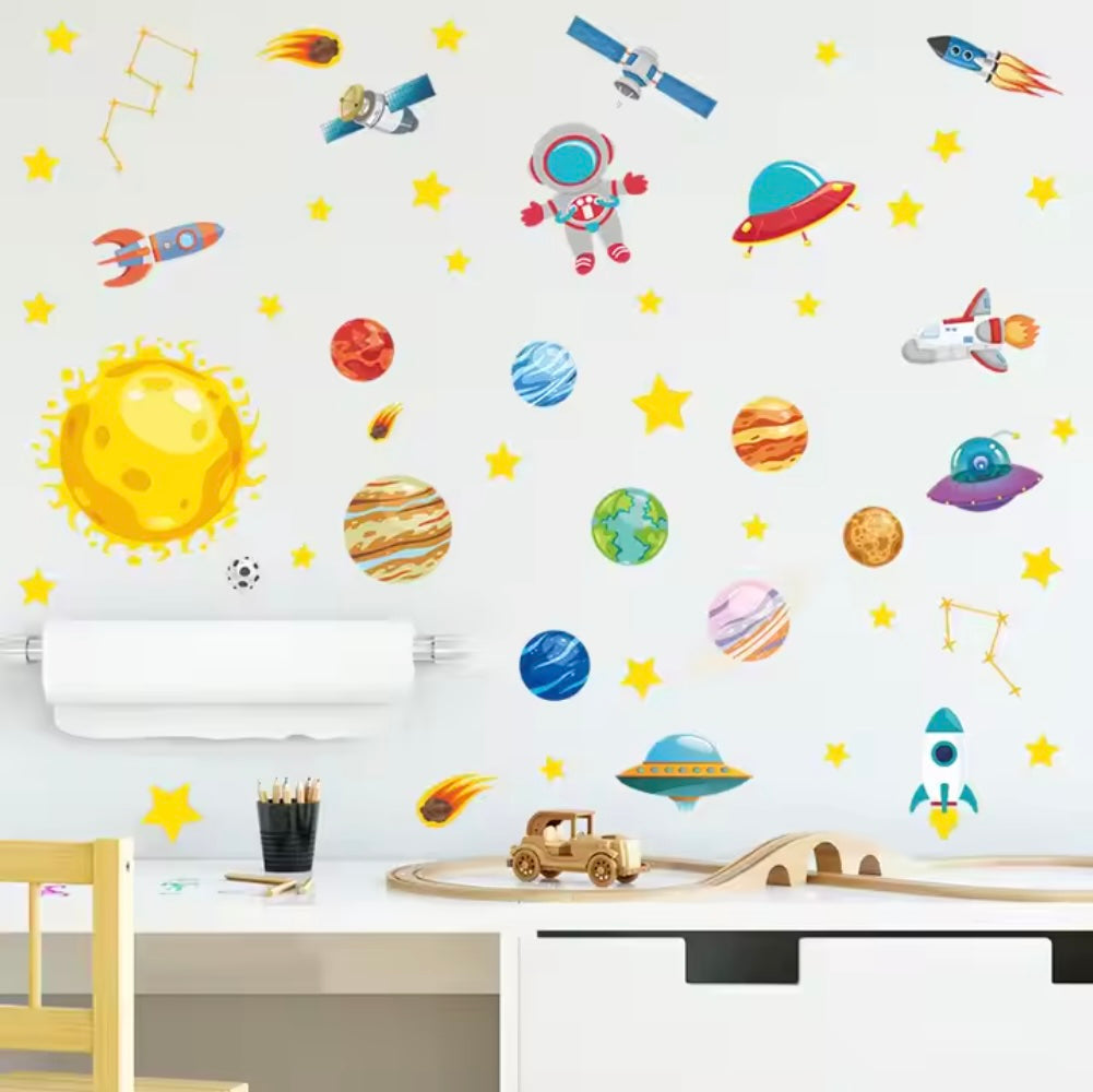 Cosmic Space Wall Stickers for Toddlers – Easy to Apply and Removable Decor 1