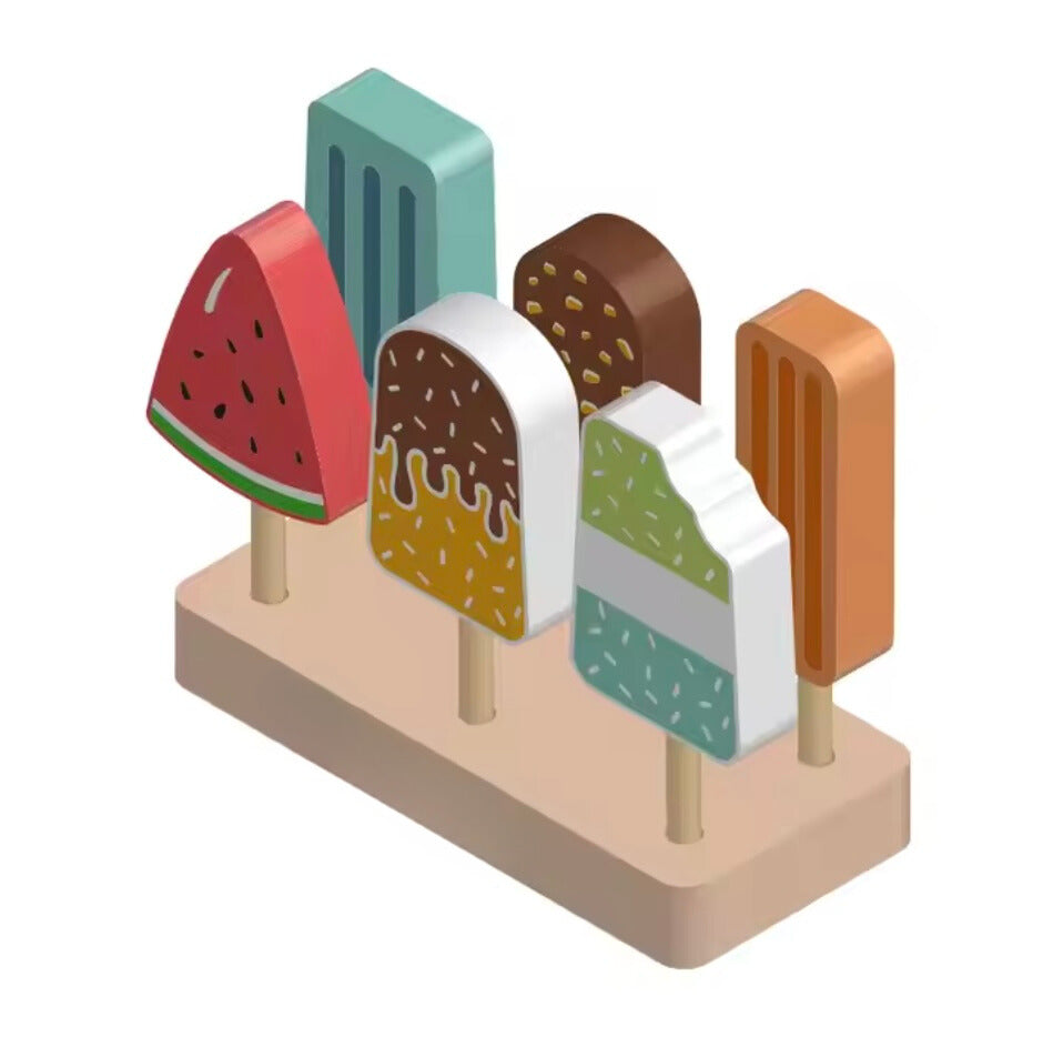 Eco-Friendly Wooden Ice Cream Play Set for Toddlers – Imaginative Role Play Toy 1