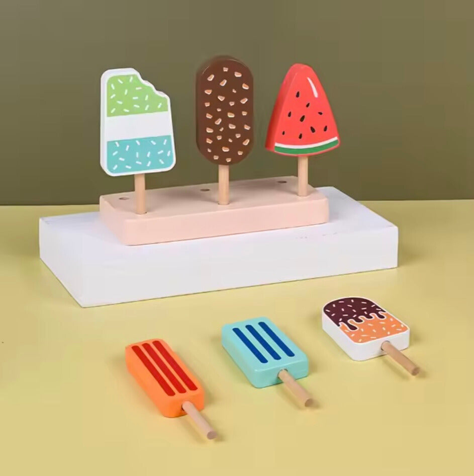 Eco-Friendly Wooden Ice Cream Play Set for Toddlers – Imaginative Role Play Toy 2