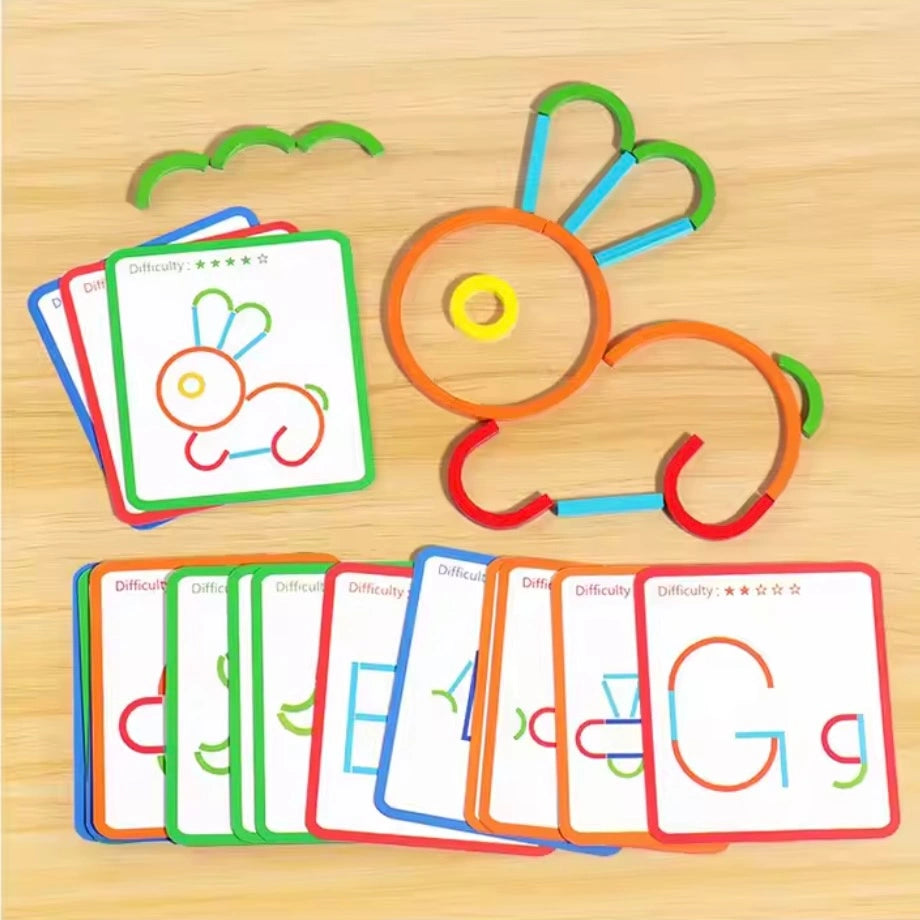 Educational Toddler Stick and Rings Puzzle for Shape and Letter Learning 1