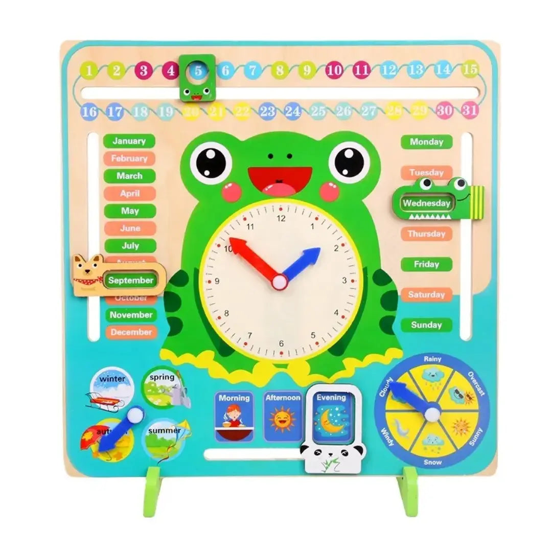 Interactive Calendar Clock Educational Toy for Toddlers – Learning Time, Weather, and Routine Skills for 2-3 Year Olds 0