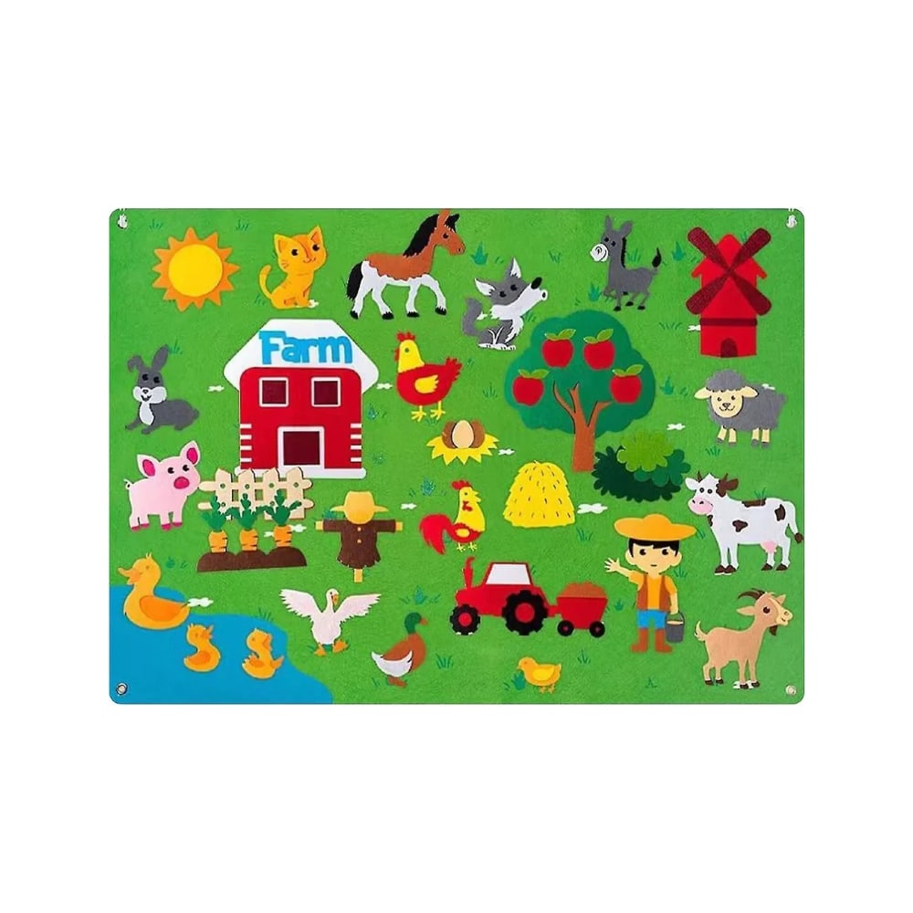 Toddler Adventure Felt Board for Imaginative Play – Nature, Farm, Ocean, and Space Themes 0