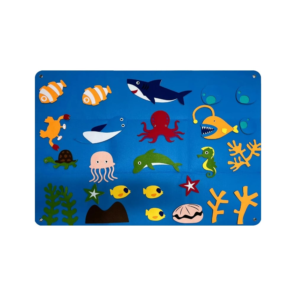 Toddler Adventure Felt Board for Imaginative Play – Nature, Farm, Ocean, and Space Themes 1