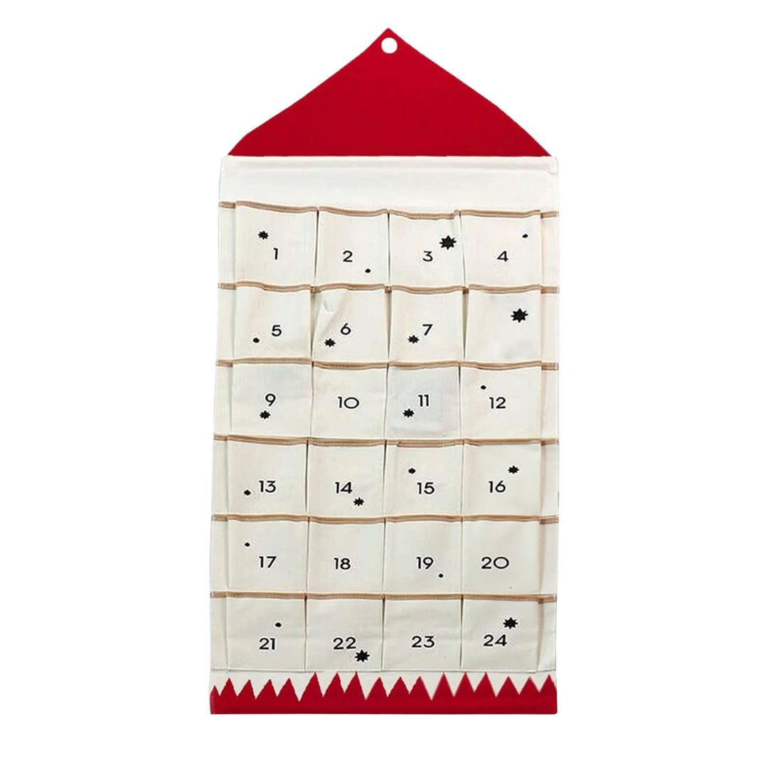 Toddler Christmas Countdown Calendar with 24 Pockets – Eco-Friendly Fabric Design 1