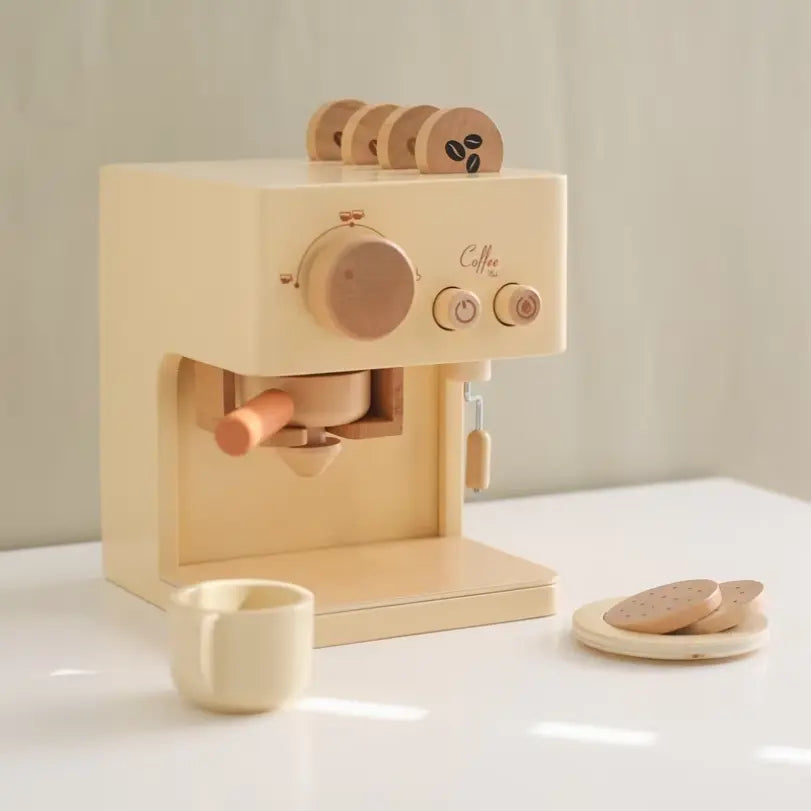 Wooden Coffee Machine Toy for Toddlers – Imaginative Role Play Set with Accessories 1