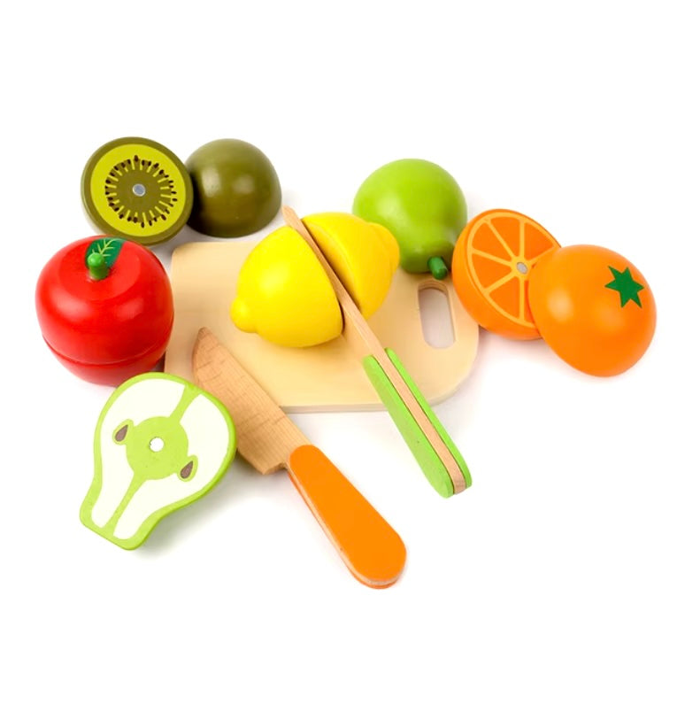 Wooden Fruits and Vegetables Set for Toddlers – Educational Play Kitchen Toys 0