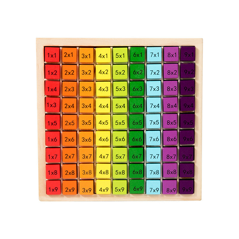 Wooden Multiplication Learning Toy with 81 Colorful Blocks – Interactive Educational Toy for 3 to 4 Year Olds 0