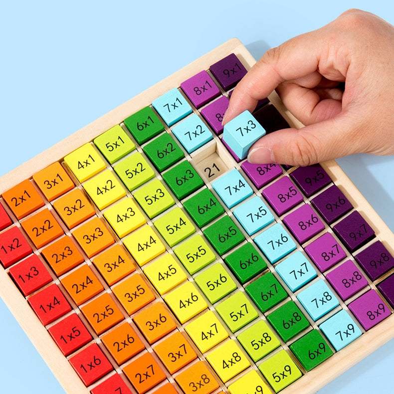 Wooden Multiplication Learning Toy with 81 Colorful Blocks – Interactive Educational Toy for 3 to 4 Year Olds 1